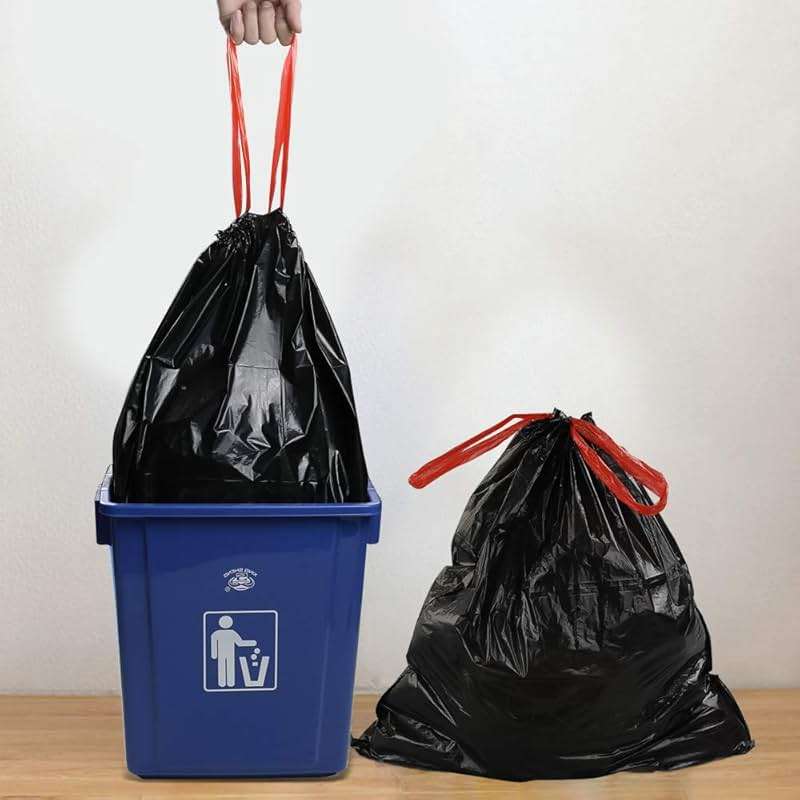 Teyyvn 13 Gallon Tall Kitchen Drawstring Trash Bag, Black, 220 Counts - Image 2