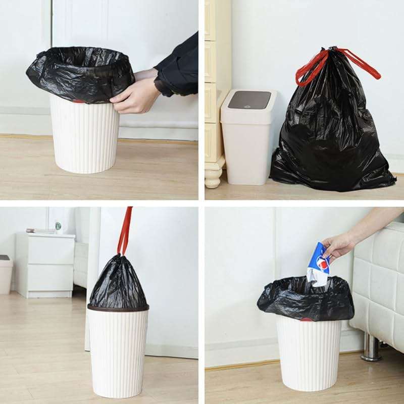 Teyyvn 13 Gallon Tall Kitchen Drawstring Trash Bag, Black, 220 Counts - Image 4