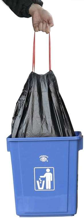 Teyyvn 13 Gallon Tall Kitchen Drawstring Trash Bag, Black, 220 Counts - Image 5