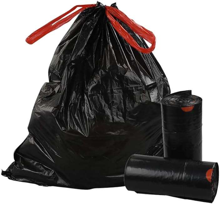 Teyyvn 13 Gallon Tall Kitchen Drawstring Trash Bag, Black, 220 Counts - Image 6