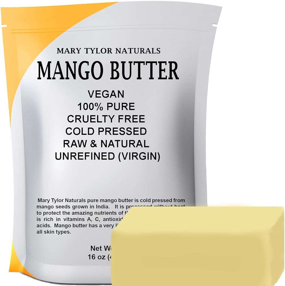 Mary Tylor Naturals Mango Butter 1 lb Cold Pressed, Unrefined,Raw Pure Mango Butter — - Image 1