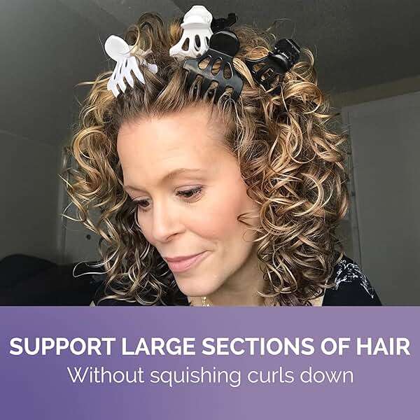 Curl Keeper Claw Clips for Thick & Thin Hair, Roller Jaw Clamps (12-Pack) - Wide Teeth Large Hair Clips for Women - Supports & Creates Volume - Hair Styling Accessories are Lightweight & Easy Clean - Image 4