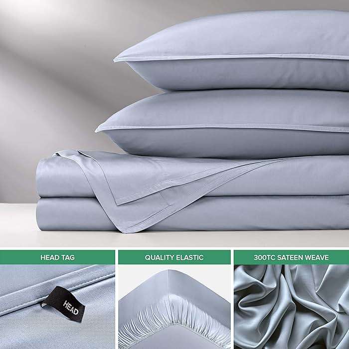 Pure Bamboo Queen Sheets, Genuine 100% Organic Viscose Derived from Bamboo Bed Sheet Set, Luxuriously Soft & Cooling, Double Stitching, 2 Year Quality Promise (Queen, Sterling Blue) - Image 6