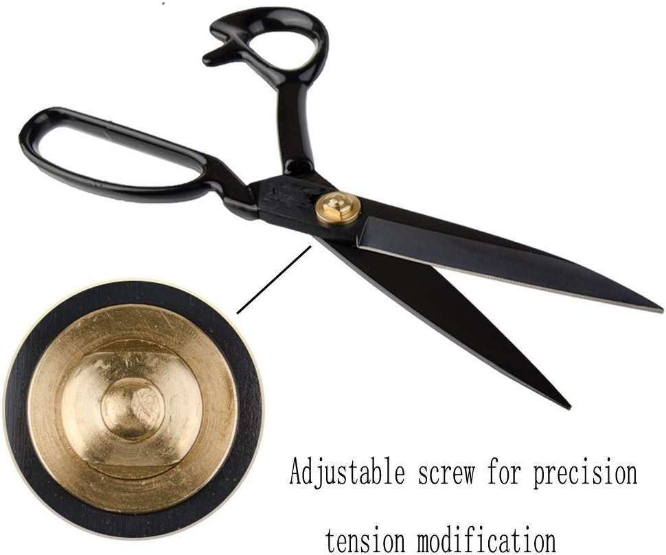 LNKA Sewing Scissors For Fabric Black - Professional Heavy Duty Industrial Strength High Carbon Steel Shears for Leather Paper Sewing Craft Home Office Artists Students Tailors Dressmakers (11 Inch) - Image 4