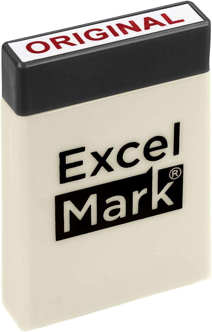 ExcelMark Mini Office Message Rubber Stamp Set - Red Ink - Storage Tray Included - Image 8