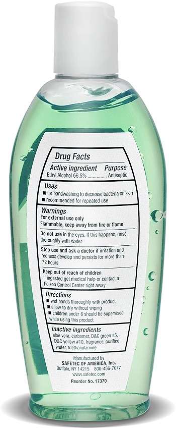 Safetec Hand Sanitizer Fresh Scent, 8 oz. squeeze bottle (24 bottles/case) - Image 3