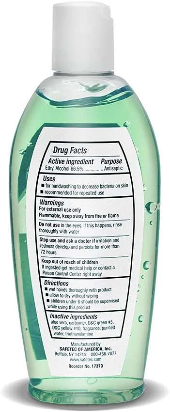 Safetec Hand Sanitizer Fresh Scent, 8 oz. squeeze bottle (24 bottles/case) - Image 4