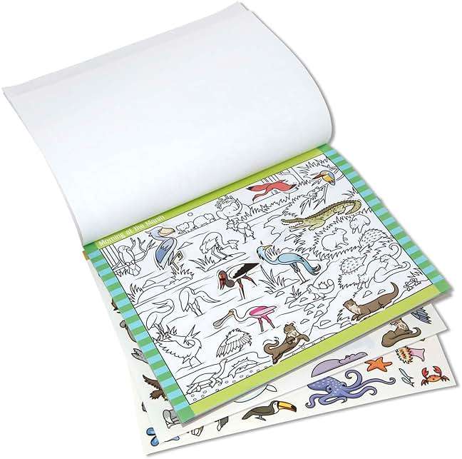Melissa & Doug Seek & Find Sticker Pad – Animals, 400+ Stickers & 14 Scenes to Color, Search & Find Sticker Activity Pad for Coloring & Matching, Creative Learning Toys for Kids 4+ - FSC Certified - Image 3