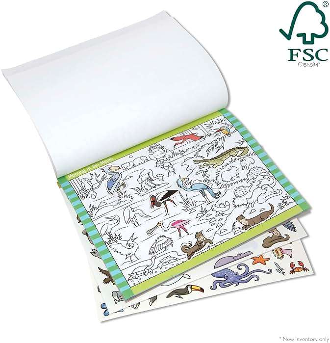 Melissa & Doug Seek & Find Sticker Pad – Animals, 400+ Stickers & 14 Scenes to Color, Search & Find Sticker Activity Pad for Coloring & Matching, Creative Learning Toys for Kids 4+ - FSC Certified - Image 4