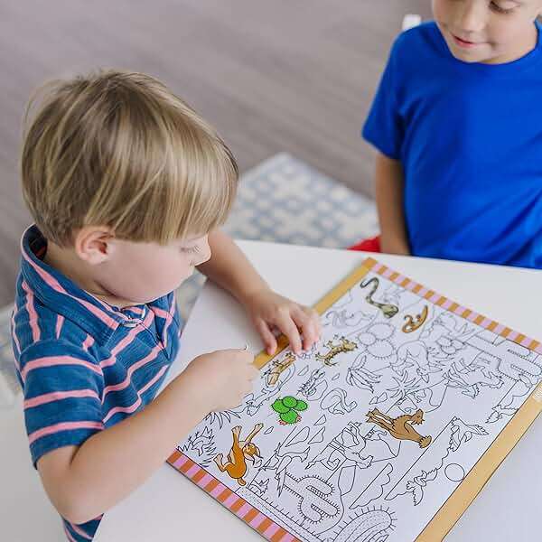 Melissa & Doug Seek & Find Sticker Pad – Animals, 400+ Stickers & 14 Scenes to Color, Search & Find Sticker Activity Pad for Coloring & Matching, Creative Learning Toys for Kids 4+ - FSC Certified - Image 7