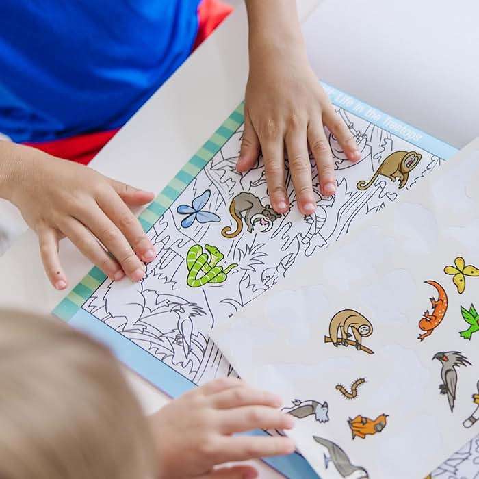 Melissa & Doug Seek & Find Sticker Pad – Animals, 400+ Stickers & 14 Scenes to Color, Search & Find Sticker Activity Pad for Coloring & Matching, Creative Learning Toys for Kids 4+ - FSC Certified - Image 8
