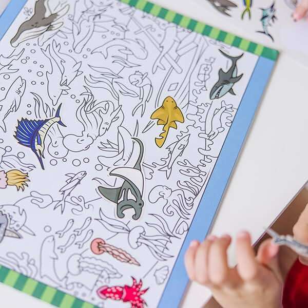Melissa & Doug Seek & Find Sticker Pad – Animals, 400+ Stickers & 14 Scenes to Color, Search & Find Sticker Activity Pad for Coloring & Matching, Creative Learning Toys for Kids 4+ - FSC Certified - Image 9