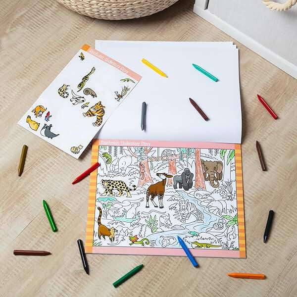 Melissa & Doug Seek & Find Sticker Pad – Animals, 400+ Stickers & 14 Scenes to Color, Search & Find Sticker Activity Pad for Coloring & Matching, Creative Learning Toys for Kids 4+ - FSC Certified - Image 10