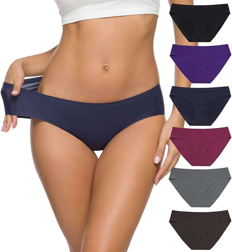 ALTHEANRAY Women’s Seamless Hipster Underwear No Show Panties Soft Stretch Bikini Underwears Multi-Pack - Image 1