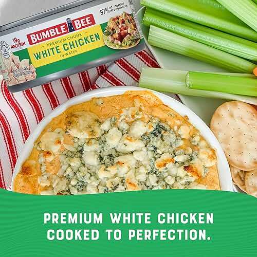 Bumble Bee Premium White Chicken Breast with Rib Meat in Water - 19g Protein per Serving - Gluten Free, Keto Friendly Canned Chicken - 5 oz (Pack of 1) - Image 5