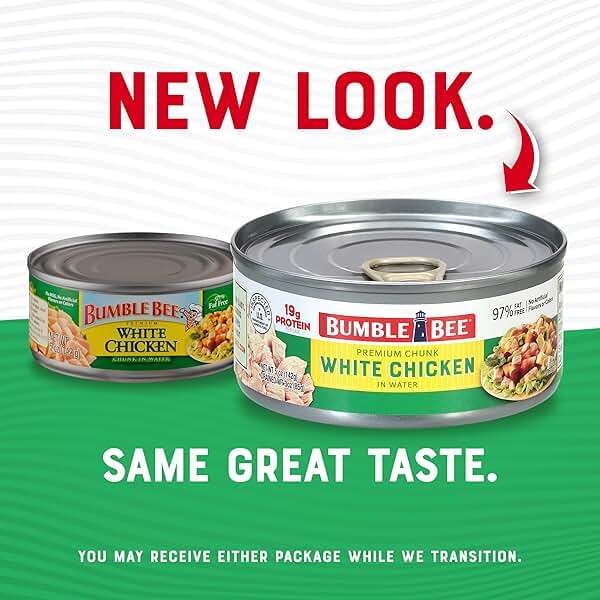 Bumble Bee Premium White Chicken Breast with Rib Meat in Water - 19g Protein per Serving - Gluten Free, Keto Friendly Canned Chicken - 5 oz (Pack of 1) - Image 6