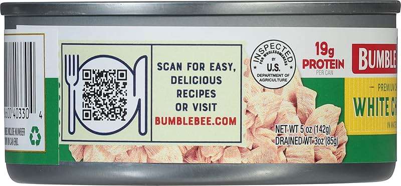 Bumble Bee Premium White Chicken Breast with Rib Meat in Water - 19g Protein per Serving - Gluten Free, Keto Friendly Canned Chicken - 5 oz (Pack of 1) - Image 7