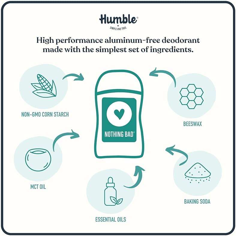 Humble Aluminum-Free Deodorant for Women & Men, Palo Santo & Frankincense - Clean & Fresh Natural Deodorant Stick with Essential Oils for Long-Lasting Odor Control - 3 Pack - Image 3