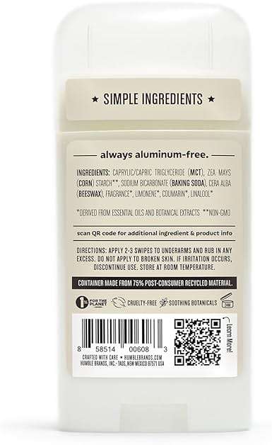 Humble Aluminum-Free Deodorant for Women & Men, Palo Santo & Frankincense - Clean & Fresh Natural Deodorant Stick with Essential Oils for Long-Lasting Odor Control - 3 Pack - Image 7