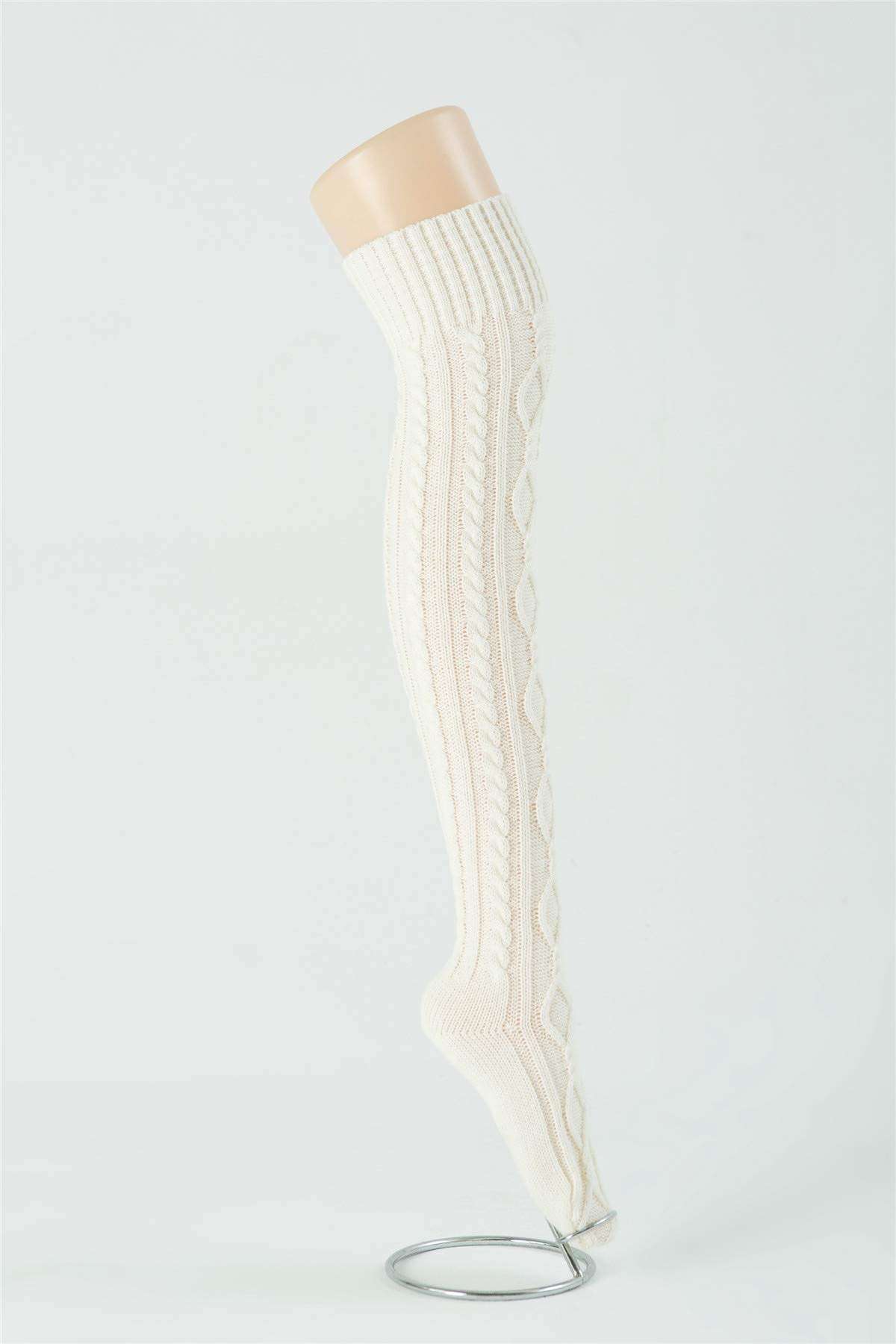 Leoparts Cable Knit Thigh High Socks for Women Over the Knee Boot Socks Extra Long Leg Warmer Winter Stockings - Image 4