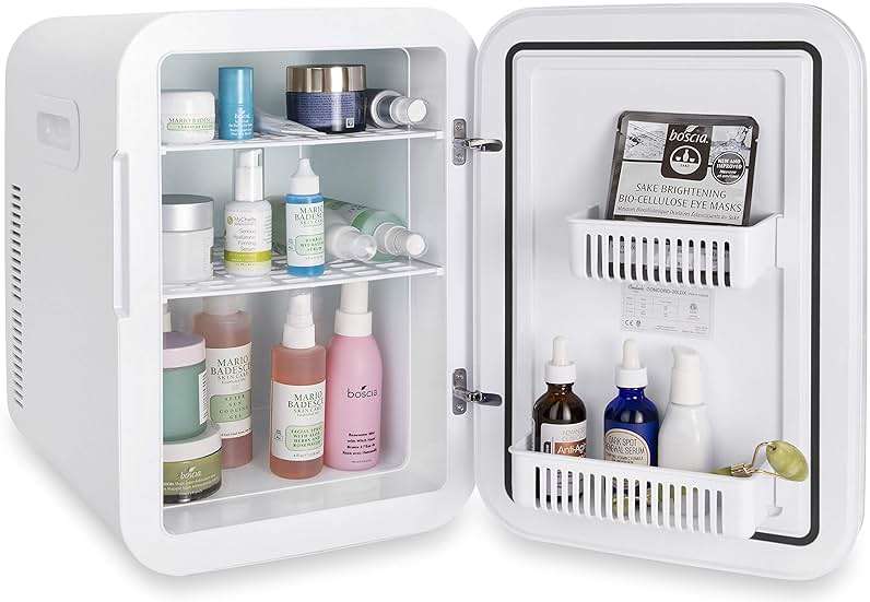 Cooluli 20L Mini Fridge For Bedroom - Car, Office Desk & College Dorm Room Glass Front Digital Temperature Control 12v Small Refrigerator for Food, Drinks, Skin Care, Beauty Breast Milk (Blue) - Image 4