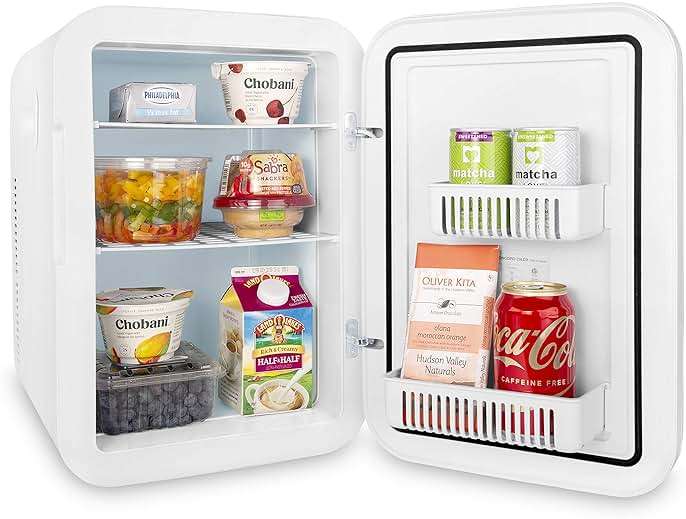 Cooluli 20L Mini Fridge For Bedroom - Car, Office Desk & College Dorm Room Glass Front Digital Temperature Control 12v Small Refrigerator for Food, Drinks, Skin Care, Beauty Breast Milk (Blue) - Image 5