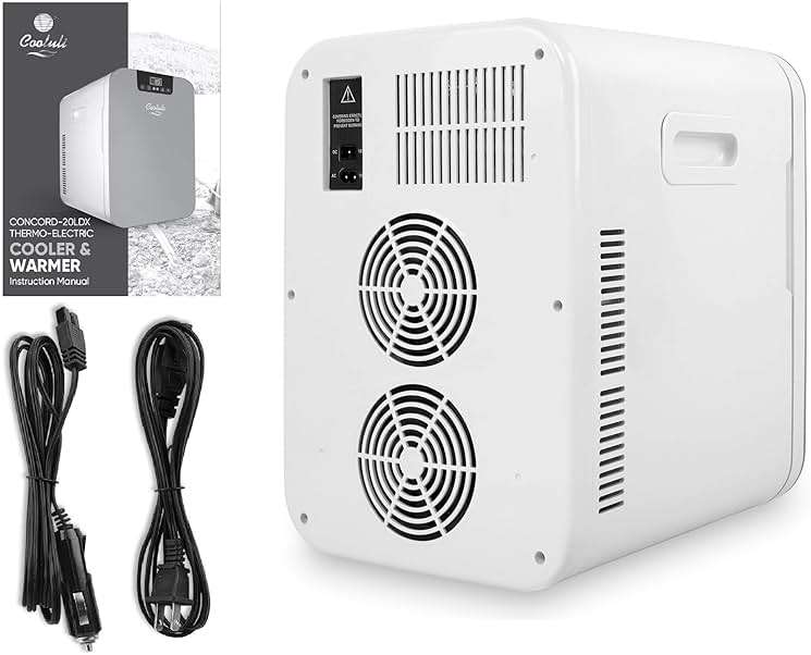 Cooluli 20L Mini Fridge For Bedroom - Car, Office Desk & College Dorm Room Glass Front Digital Temperature Control 12v Small Refrigerator for Food, Drinks, Skin Care, Beauty Breast Milk (Blue) - Image 8