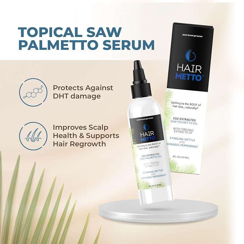HAIRMETTO Saw Palmetto Extract Serum for Hair Loss, Hair Growth Serum with Stinging Nettle, Rosemary Oils and Peppermint Scent, Hair Serum for Men and Women - 4oz (118ml) - Image 8