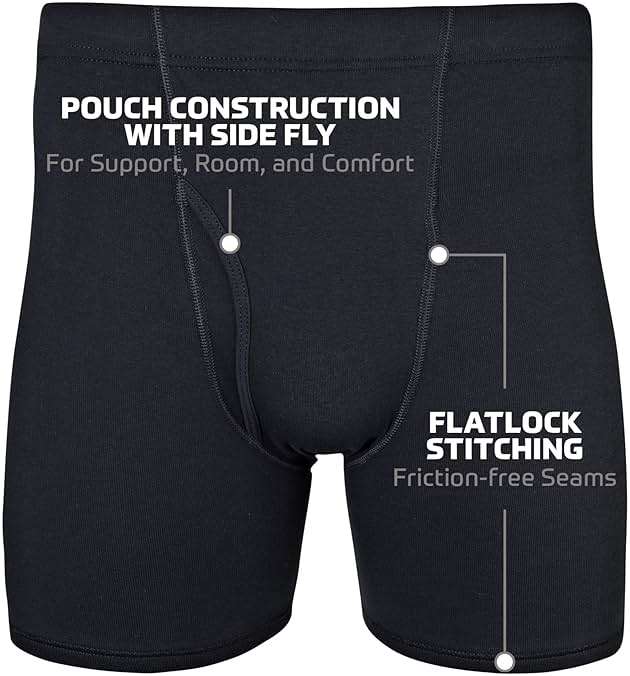 Gildan Men's Underwear Covered Waistband Boxer Briefs, Multipack - Image 3