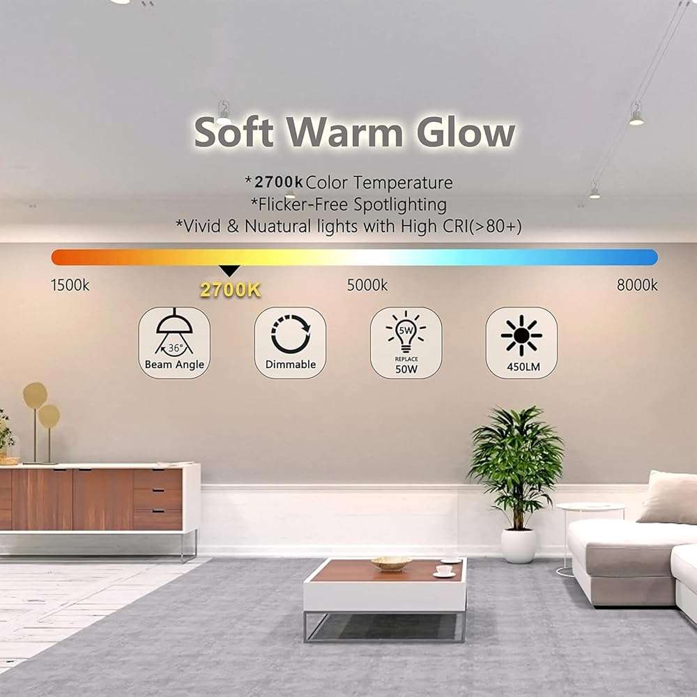 MR16 LED Bulb, 50W Halogen Equivalent, 5W 12V 3000K Soft Warm White, 450Lm GU5.3 Bi-Pin Base, 12V Spotlight Bulb, 40 Degree Spot Lighting For Indoor/Outdoor Landscape Track Bulbs-Not Dimmable (6 Pack) - Image 7