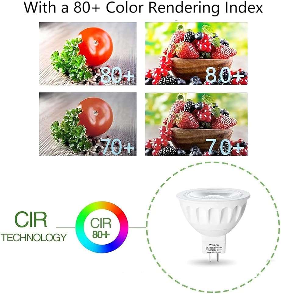 MR16 LED Bulb, 50W Halogen Equivalent, 5W 12V 3000K Soft Warm White, 450Lm GU5.3 Bi-Pin Base, 12V Spotlight Bulb, 40 Degree Spot Lighting For Indoor/Outdoor Landscape Track Bulbs-Not Dimmable (6 Pack) - Image 8
