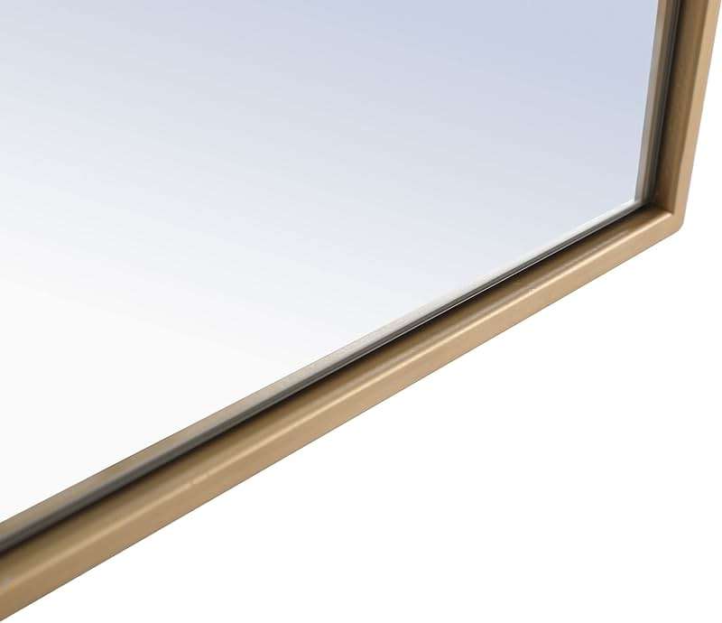 Elegant Decor Monet 40" x 24" Rectangle Metal Frame Mirror in Brass - Image 7