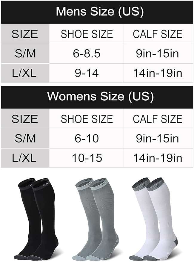 CelerSport 3 Pairs Compression Socks for Men and Women Running Support Socks - Image 2