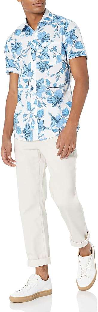 Amazon Essentials Men's Short-Sleeve Button-Down Print Shirt - Image 5