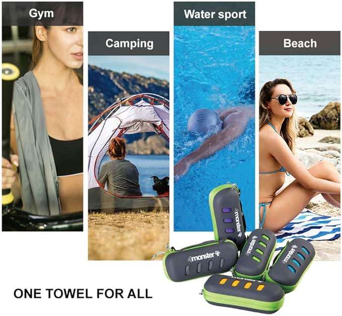 4Monster Camping Towel Super Absorbent-Quick Dry Microfiber Towel Ultra Compact & Soft-Travel Towel Lightweight for Backpacking,Hiking,Gym,Beach,Swimming,Yoga - Image 8