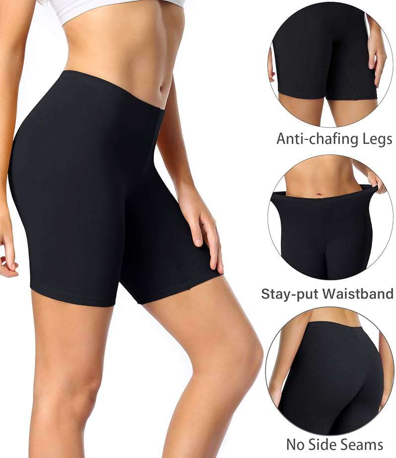 wirarpa Women's Anti Chafing Cotton Underwear Boy Shorts Long Leg Boyshorts Panties 3 Pack - Image 2
