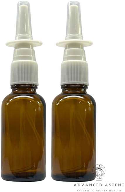 ADVANCED ASCENT Amber Glass 1 oz Nasal Sprayer! EMPTY, Refillable, Travel Sized, Quality Glass for Saline Applications! (2 Pack) - Image 1