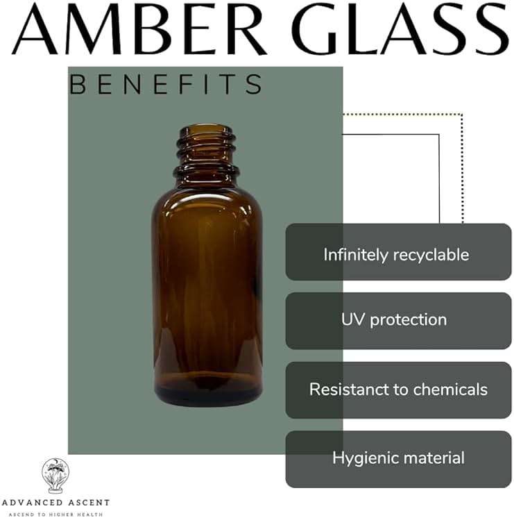 ADVANCED ASCENT Amber Glass 1 oz Nasal Sprayer! EMPTY, Refillable, Travel Sized, Quality Glass for Saline Applications! (2 Pack) - Image 2