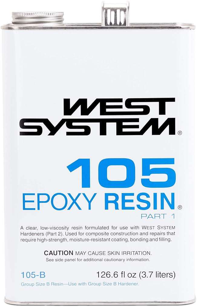 WEST SYSTEM 105B Epoxy Resin (126.6 fl oz) Bundle with 205B Fast Epoxy Hardener (27.5 fl oz) and 300 Mini Pumps Epoxy Metering 3-Pack Pump Set (3 Items) - Image 3