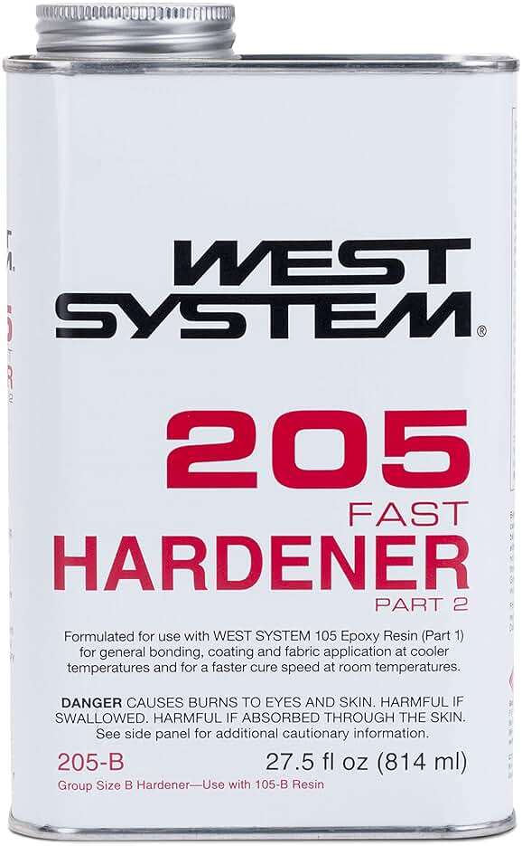 WEST SYSTEM 105B Epoxy Resin (126.6 fl oz) Bundle with 205B Fast Epoxy Hardener (27.5 fl oz) and 300 Mini Pumps Epoxy Metering 3-Pack Pump Set (3 Items) - Image 4