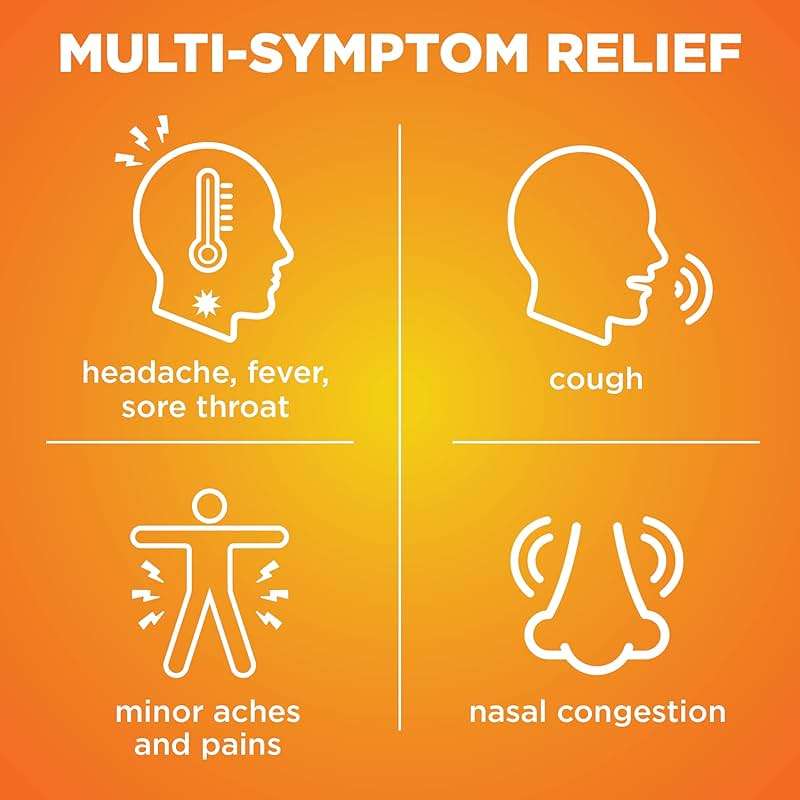 Amazon Basic Care Daytime Cold & Flu Liquid Caps; Cold Care for Daytime Cold and Flu, Orange, 48 Count (Pack of 1) - Image 2