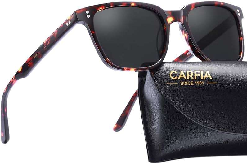 CARFIA Polarized Men's Sunglasses UV400 Protection for Driving Fishing Cool Man Acetate Shades CA5354 - Image 1