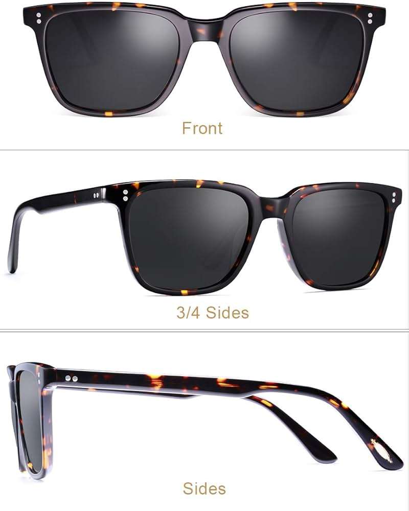 CARFIA Polarized Men's Sunglasses UV400 Protection for Driving Fishing Cool Man Acetate Shades CA5354 - Image 5