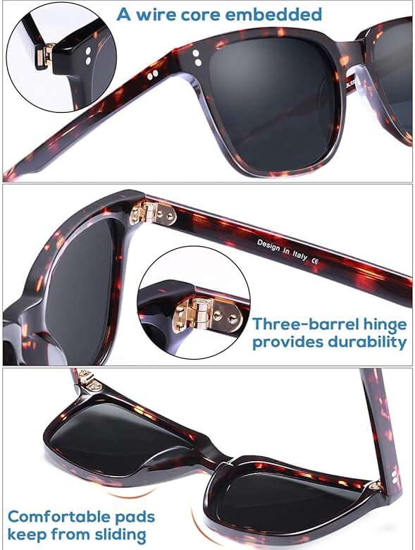 CARFIA Polarized Men's Sunglasses UV400 Protection for Driving Fishing Cool Man Acetate Shades CA5354 - Image 7