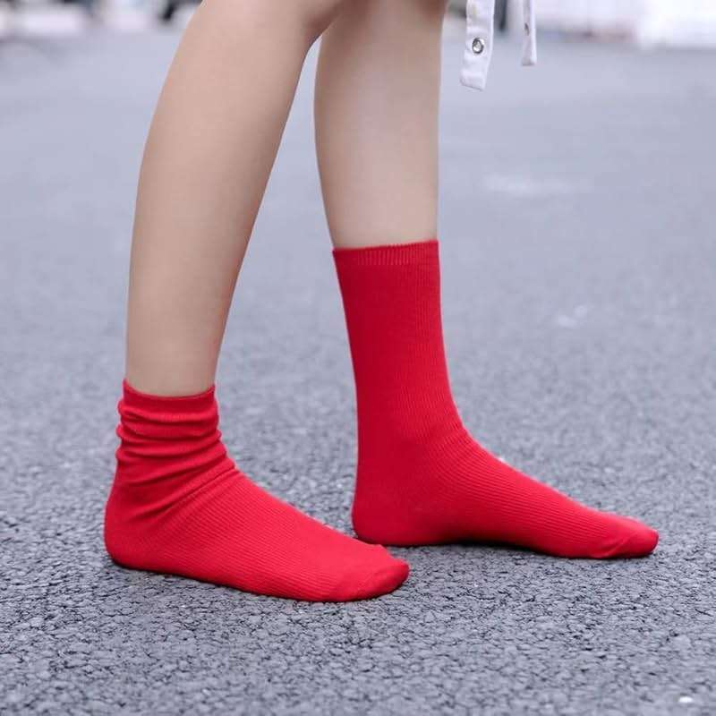 Remorty Womens Colorful Basic Sock -Unique Knit Cotton Crew Socks 3 Pack - Image 4