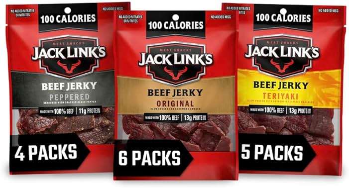 Jack Link's Beef Jerky Variety Pack – Includes Original, Teriyaki and Peppered Jerky, Bulk Protein Snack Pack, Good Source of Protein, Meat Snacks Made with 100% Beef – 1.25 Oz (Pack of 15) - Image 1