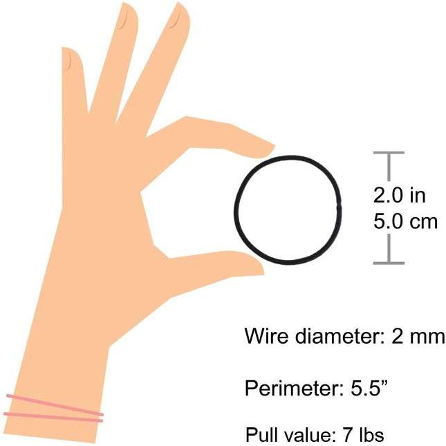 Minihope no-metal girls elastic hair ties, women's black elastics, 2mm Hair elastics 50 Count - Image 3