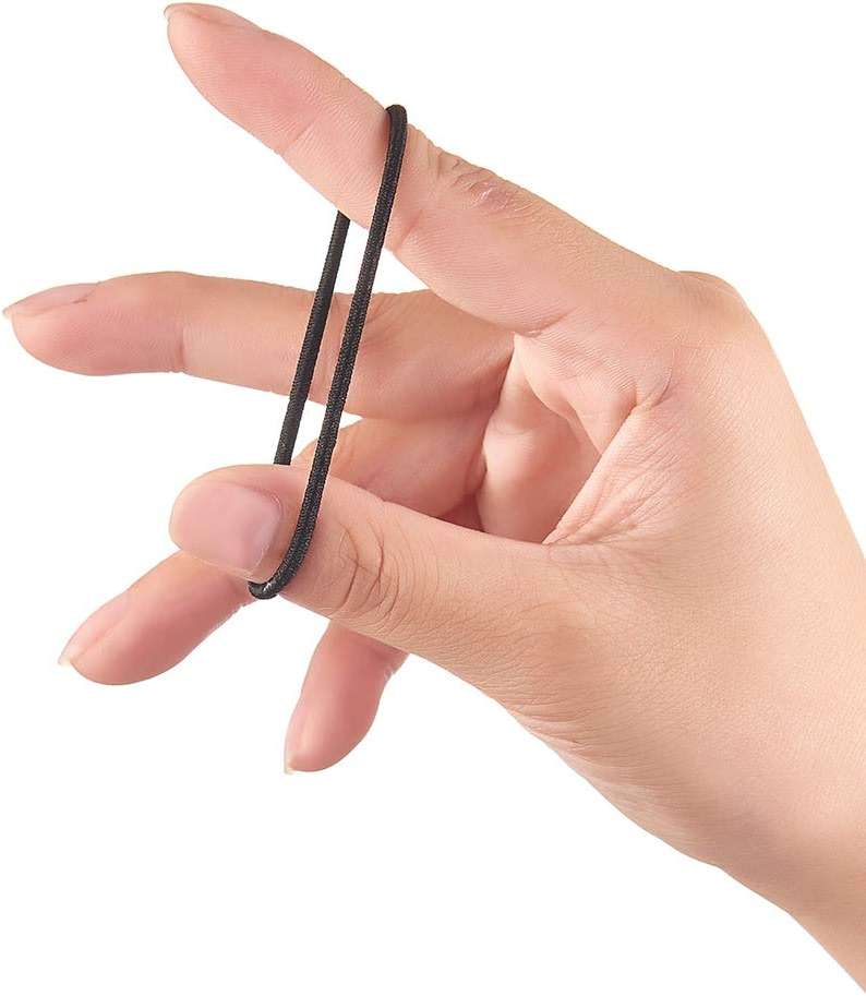 Minihope no-metal girls elastic hair ties, women's black elastics, 2mm Hair elastics 50 Count - Image 4