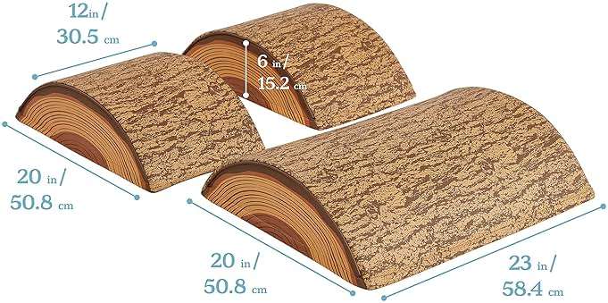 ECR4Kids SoftZone Tree Log Nature-Inspired Climber Balance Builders, Beginner Playset, Chocolate, 3-Piece - Image 2