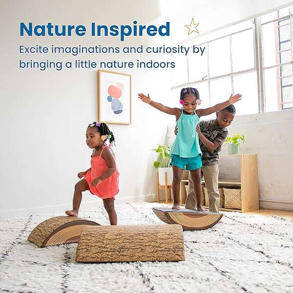 ECR4Kids SoftZone Tree Log Nature-Inspired Climber Balance Builders, Beginner Playset, Chocolate, 3-Piece - Image 4